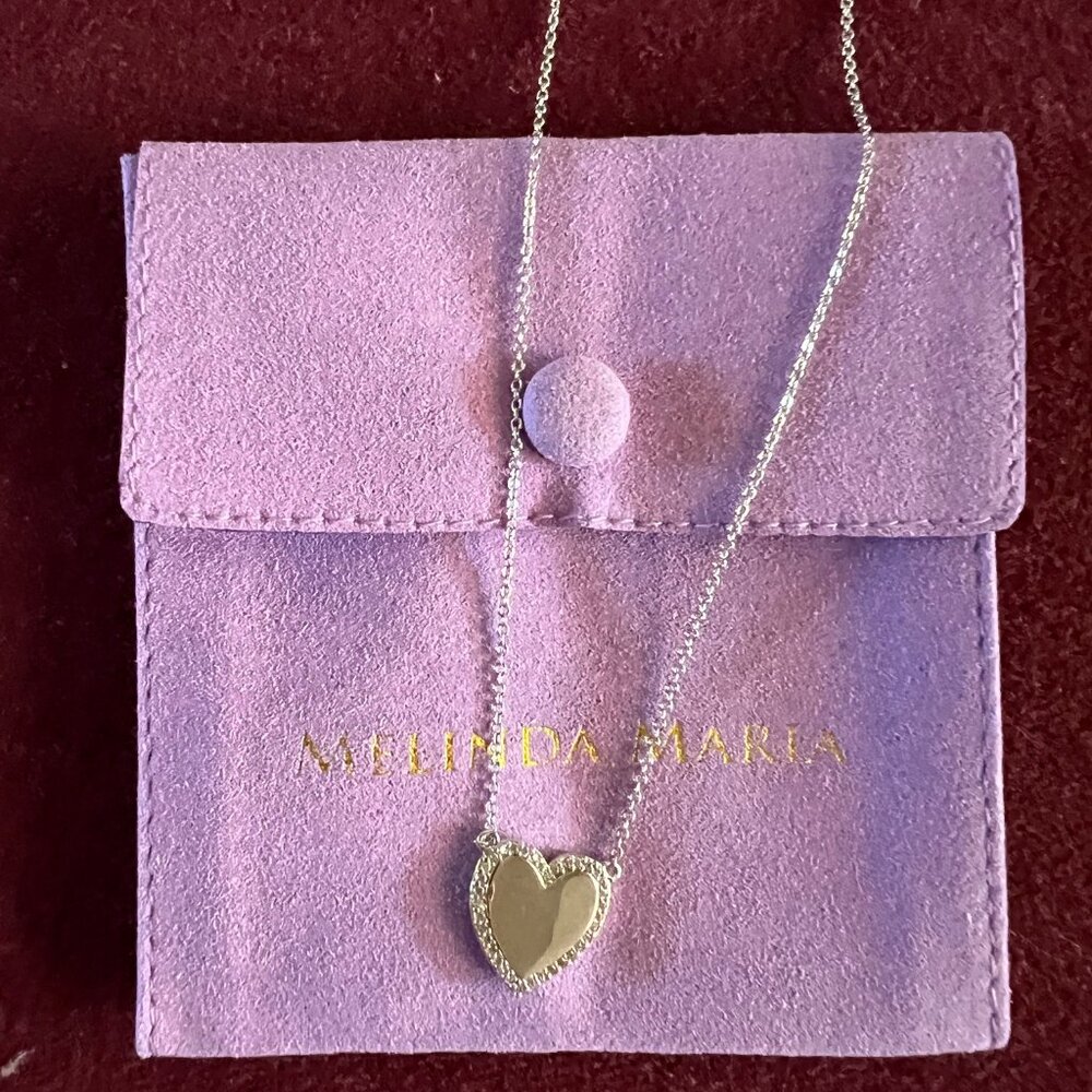 Melinda Maria 'You Have My Heart Pave Necklace' -- SILVER -- Archived Style!